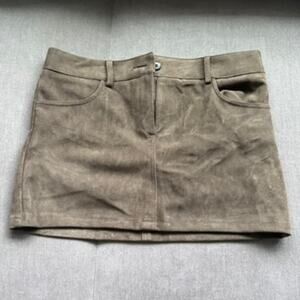 The Frankie Shop Peoria Faux Suede Mini Skirt Brown Medium